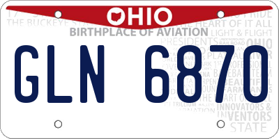OH license plate GLN6870