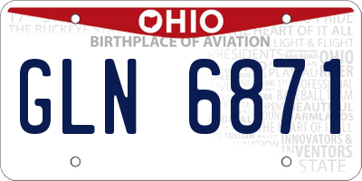 OH license plate GLN6871