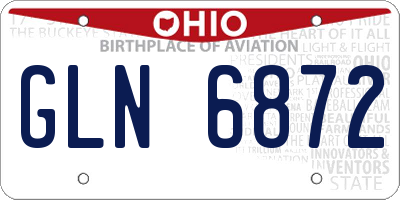 OH license plate GLN6872
