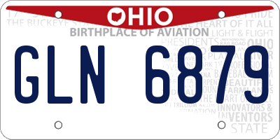 OH license plate GLN6879