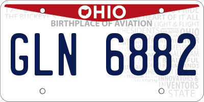 OH license plate GLN6882