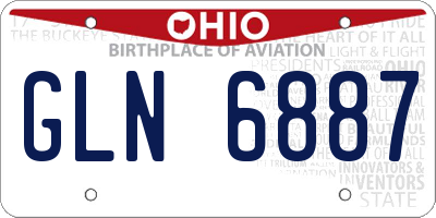 OH license plate GLN6887