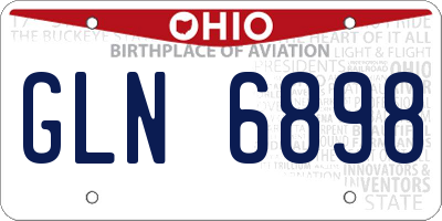 OH license plate GLN6898