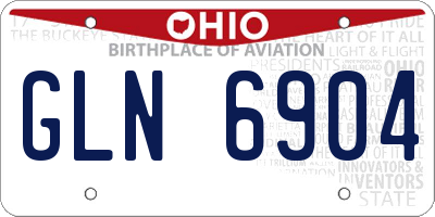 OH license plate GLN6904