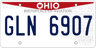 OH license plate GLN6907