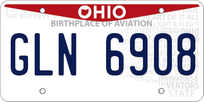 OH license plate GLN6908
