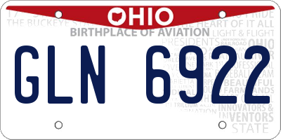 OH license plate GLN6922