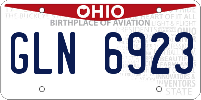 OH license plate GLN6923