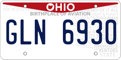 OH license plate GLN6930