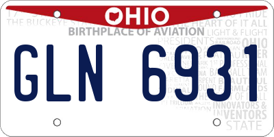 OH license plate GLN6931