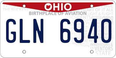 OH license plate GLN6940