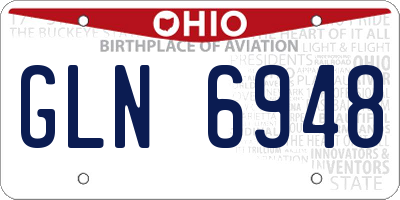 OH license plate GLN6948