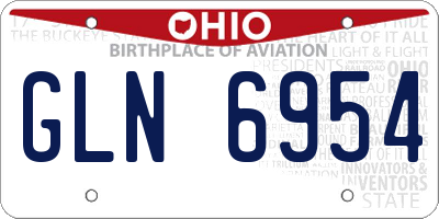 OH license plate GLN6954