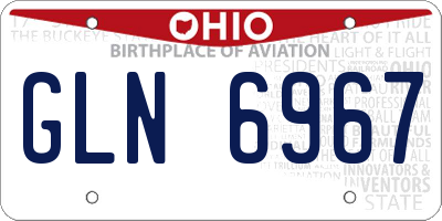 OH license plate GLN6967
