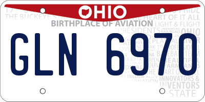OH license plate GLN6970