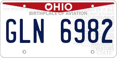 OH license plate GLN6982