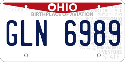 OH license plate GLN6989