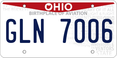 OH license plate GLN7006