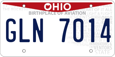 OH license plate GLN7014