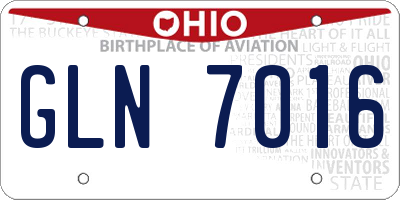 OH license plate GLN7016