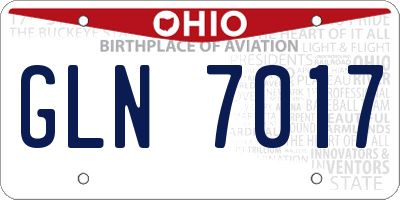 OH license plate GLN7017