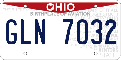 OH license plate GLN7032