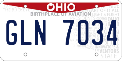 OH license plate GLN7034