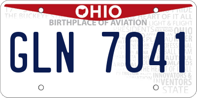 OH license plate GLN7041