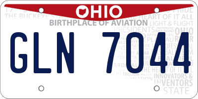 OH license plate GLN7044