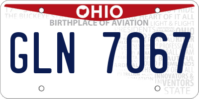 OH license plate GLN7067