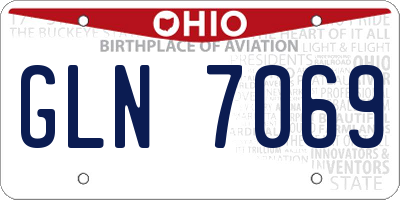OH license plate GLN7069