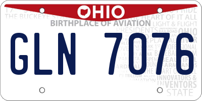 OH license plate GLN7076