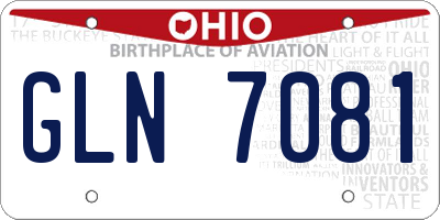 OH license plate GLN7081