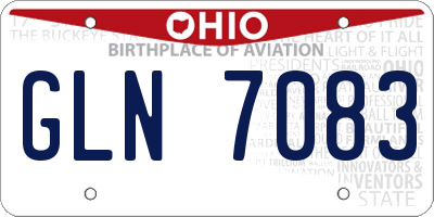 OH license plate GLN7083