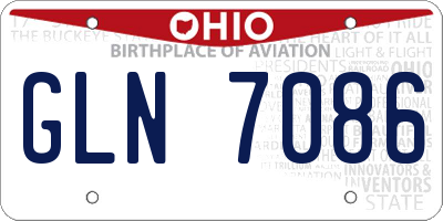 OH license plate GLN7086