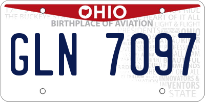 OH license plate GLN7097