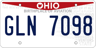 OH license plate GLN7098