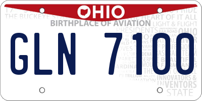 OH license plate GLN7100