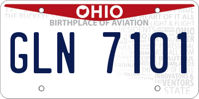 OH license plate GLN7101