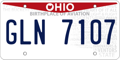 OH license plate GLN7107