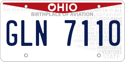 OH license plate GLN7110