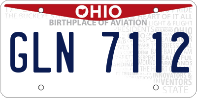 OH license plate GLN7112