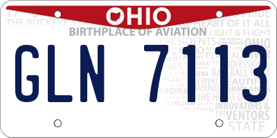 OH license plate GLN7113