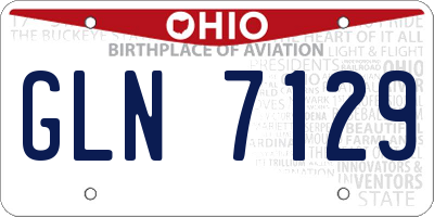 OH license plate GLN7129