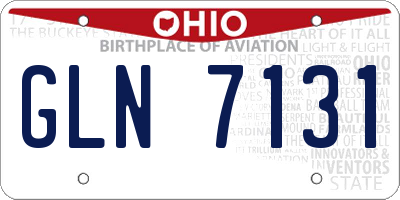 OH license plate GLN7131