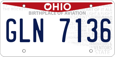 OH license plate GLN7136