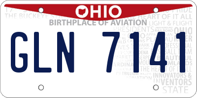 OH license plate GLN7141