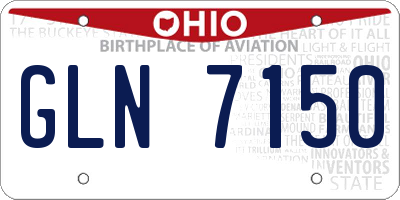 OH license plate GLN7150