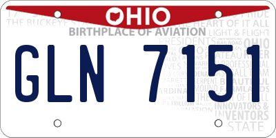 OH license plate GLN7151