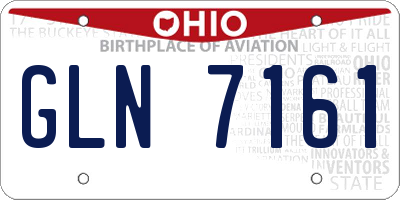 OH license plate GLN7161